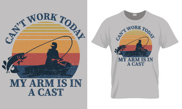Fishing T-Shirt Design Can’t Work Today Review