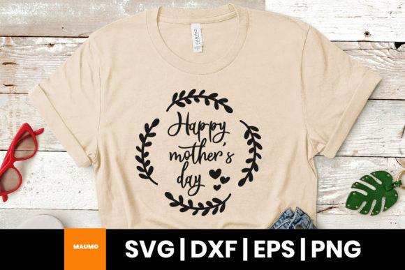 Happy Mother’s Day Quote with Wreath – A Thoughtful Embroidery Design
