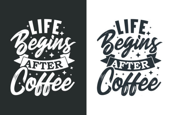 Life Begins After Coffee Typography Design Review
