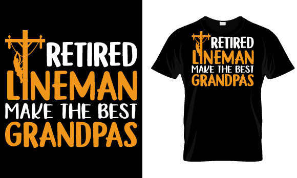Lineman T Shirt Design, Retired Lineman